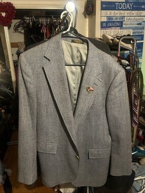 Men's Gray Herringbone Sport Coat - Tailored Classic Blazer